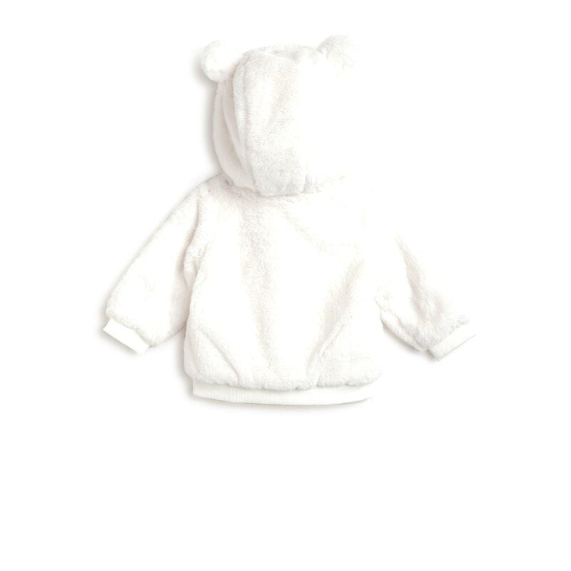 Faux Fur Front Open Cardigan with Hood image number 1